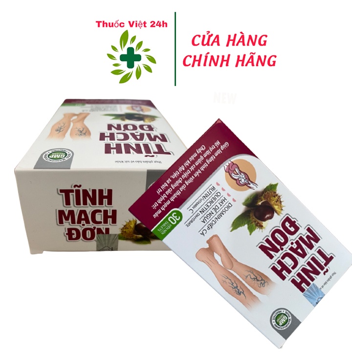 Tĩnh Mạch Đơn - Hỗ Trợ Cho Người Bị Suy Giãn Tĩnh Mạch - Hộp 30 viên - TV