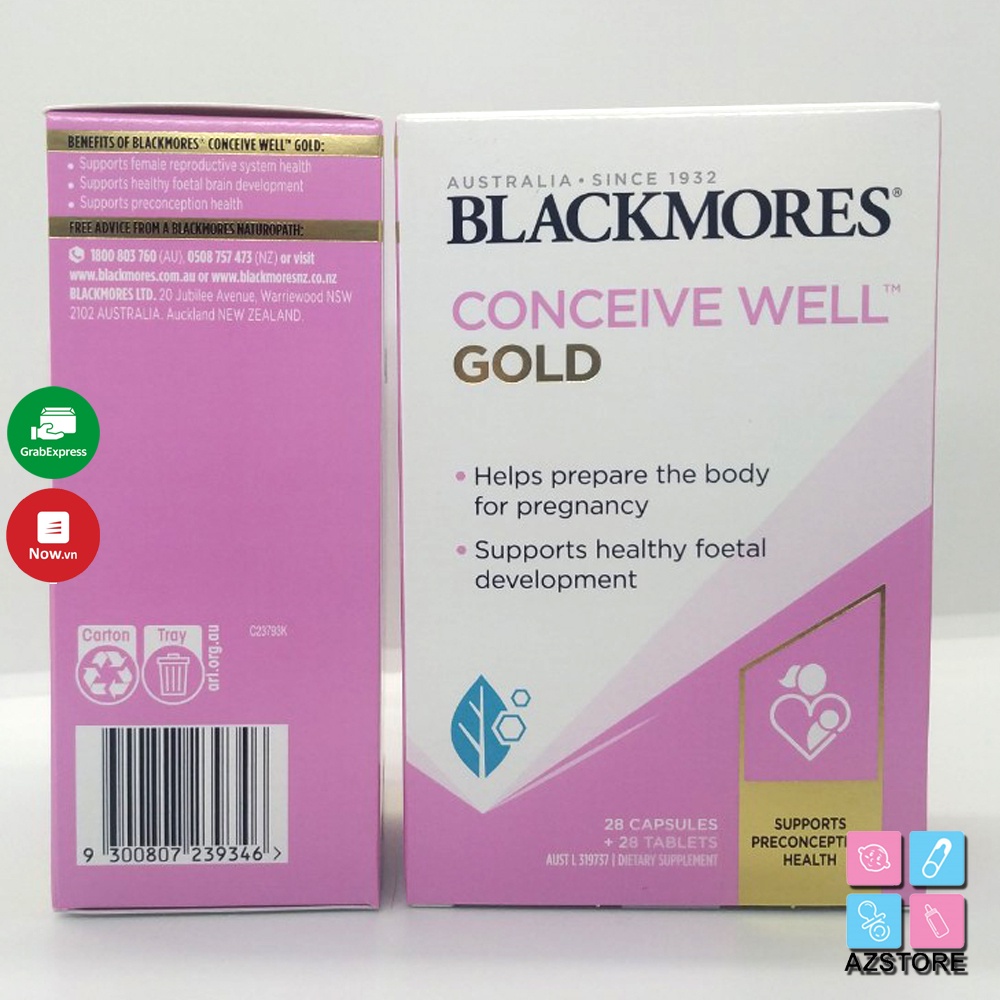 Viên uống tăng khả năng thụ thai Blackmores-Blackmores Conceive Well Gold 56v