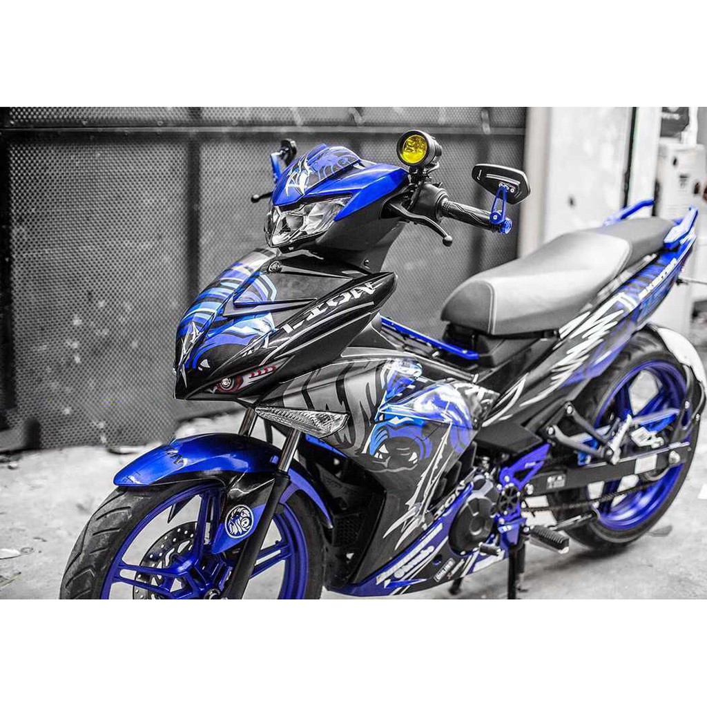 Tem trùm exciter 150 xanh đen tiger, độ team decal xe ex dán đời 2015-2020