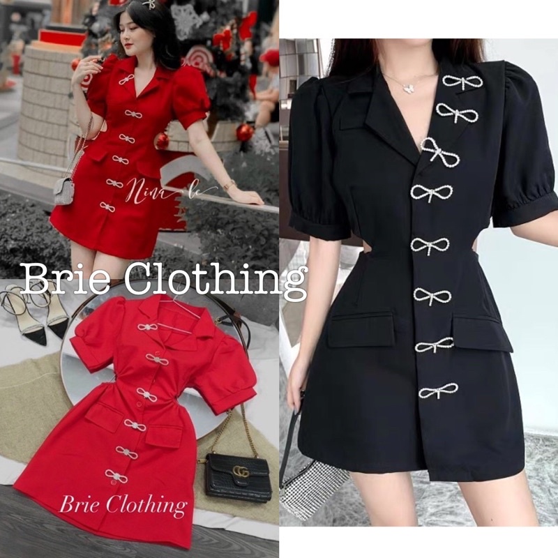 Đầm vest khoét eo đính nơ BRIE CLOTHING