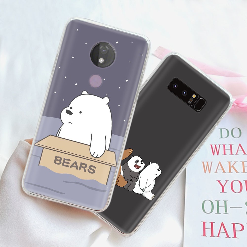 WE BARE BEAR Ốp Lưng Điện Thoại Phối Hình Gấu Thời Trang Dành Cho Oppo A12 A12E A3S A5 A5S A9 A52 A72 A92 A92S A9X