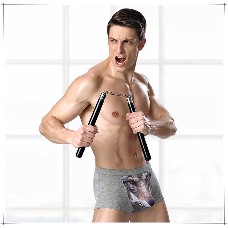 Set 4 Quần Lót Boxer 4 Trong 1 In Hình Sói Cho Nam