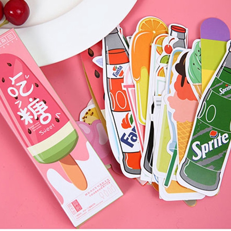 Set 30 bookmark hình món tráng miệng và đồ uống dễ thương