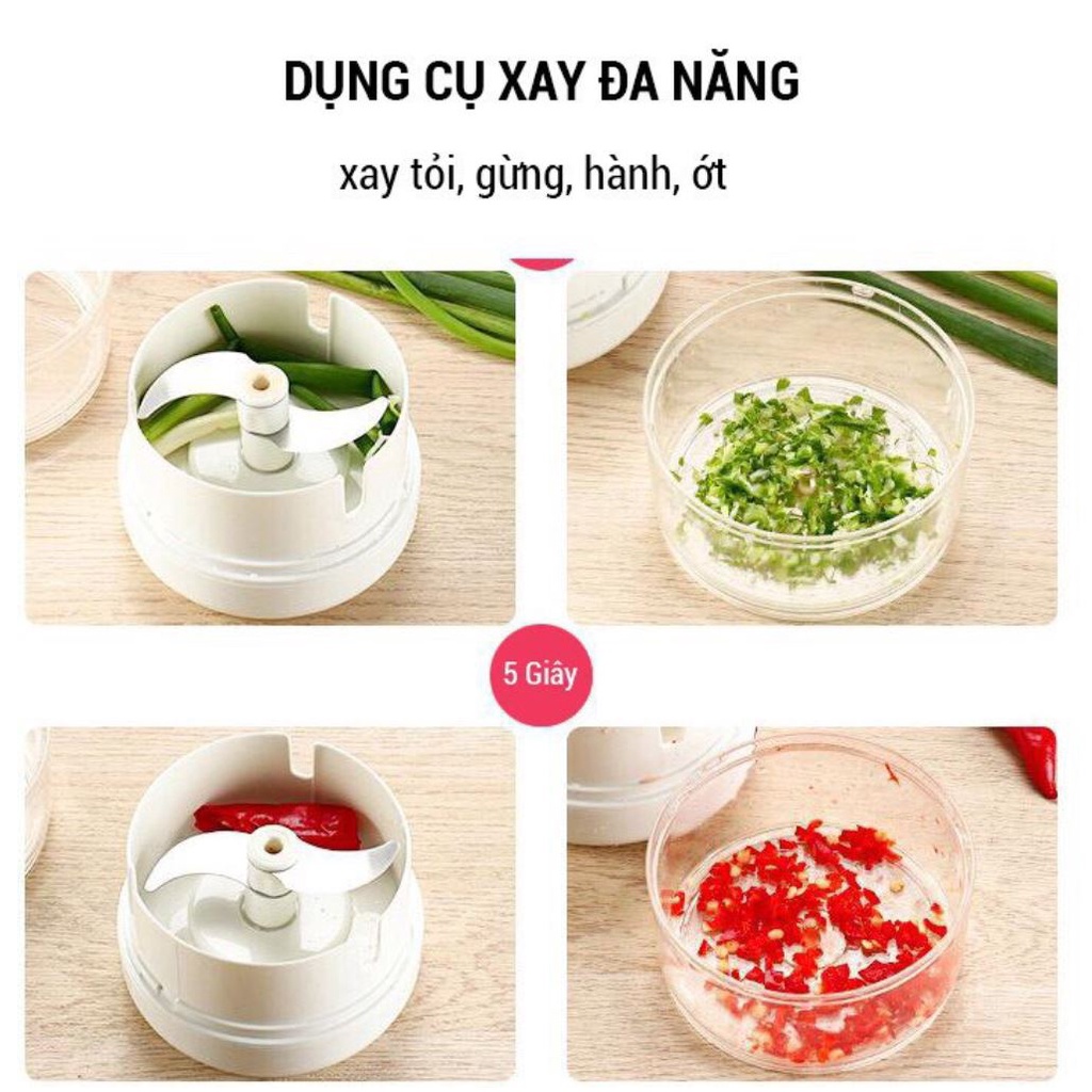 Máy Xay Tỏi Ớt Cầm Tay Mini Food Chopper Tiện Dụng Nhà Bếp