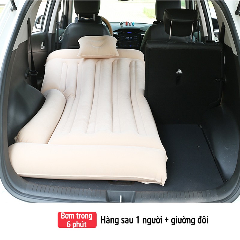 Giường đệm lớn,nệm hơi thông minh xếp gọn du lịch cho ôtô, xe hơi SUV + Kèm bơm điện, vòi đa năng dành xe 7 chỗ-INS011