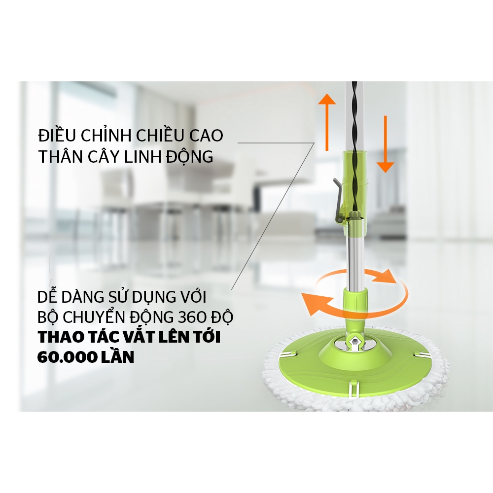 Cây lau nhà xoay 360 độ thế hệ mới SUNHOUSE KS-MO260IG