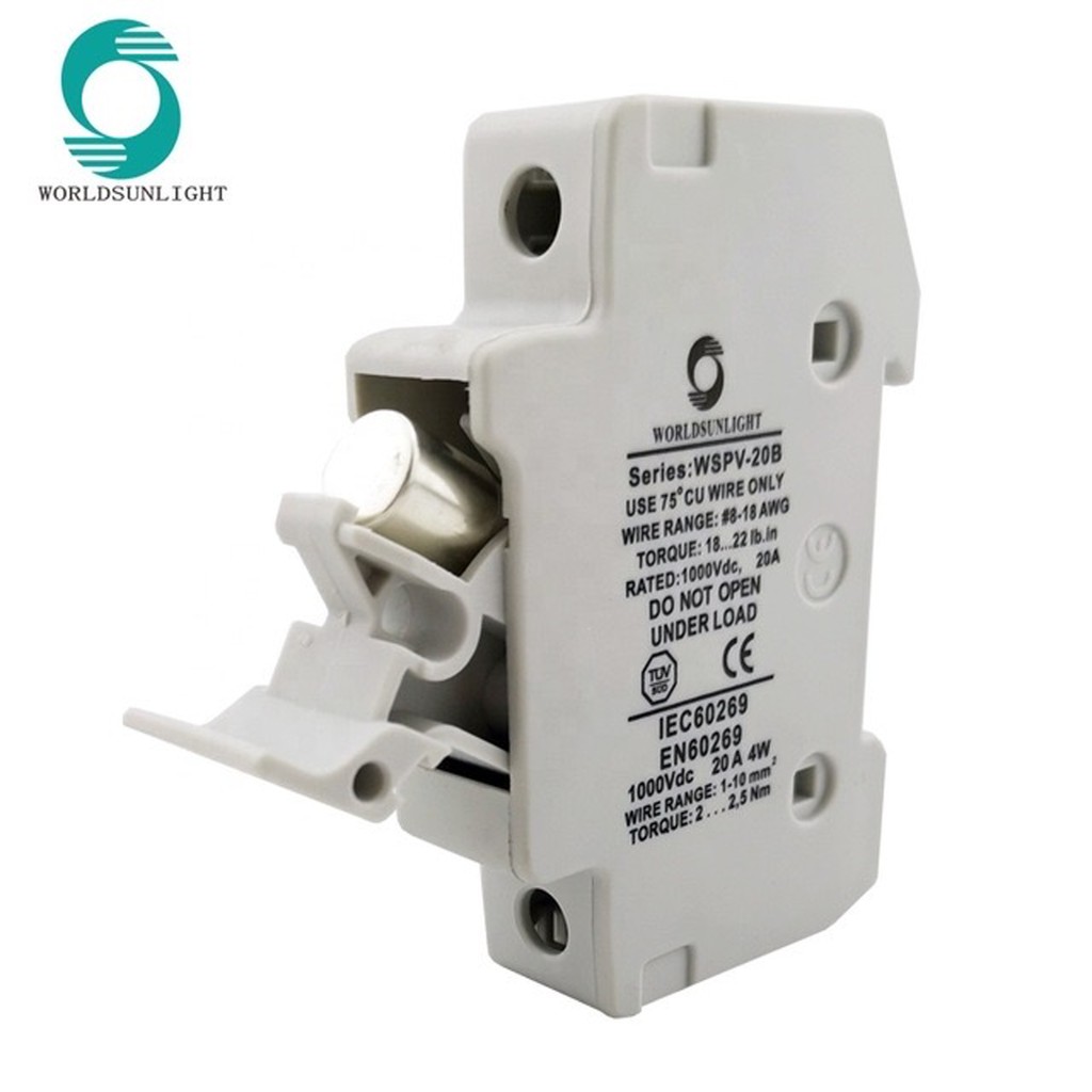 [worldsunlight] Bộ cầu chì DC 1000 VDC WSPV-20B 15A hoặc 25A