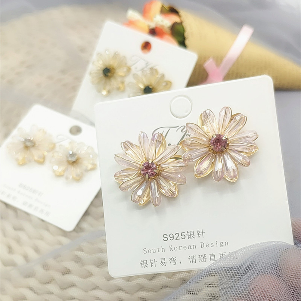 Khuyên Tai Hình Bông Hoa Đính Đá S925