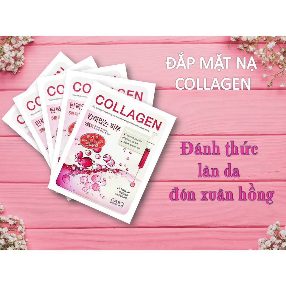 Mặt Nạ Đắp Mặt Collagen DABO 23g chính hãng bộ 10 miếng chống nhăn, tăng độ đàn hồi da, chống lão hóa