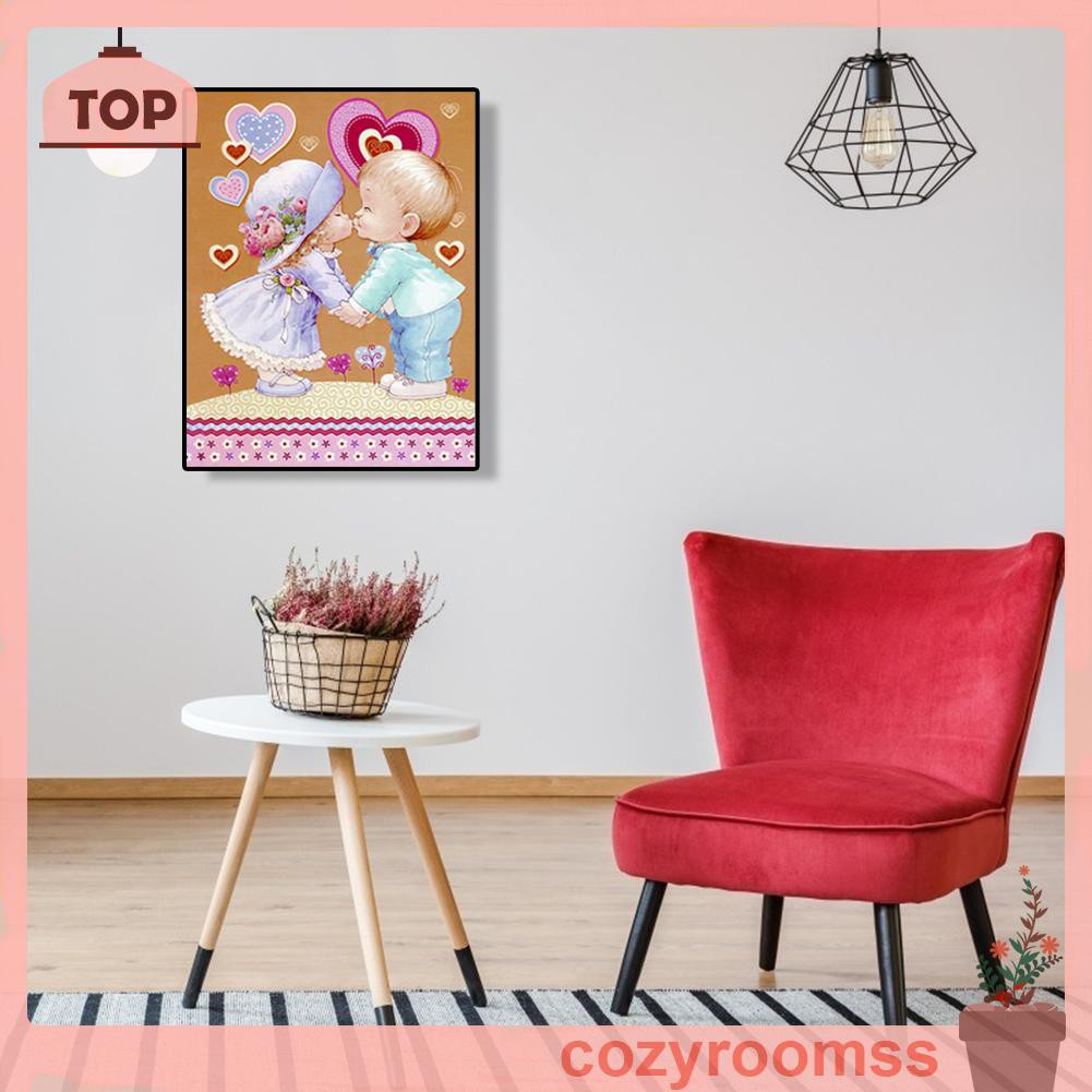 Bộ Tranh Đính Đá 5d Họa Tiết Em Bé Độc Đáo Diy