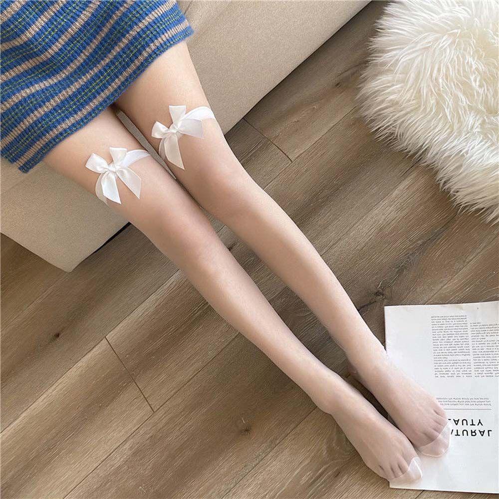 EXPEN Vớ Mỏng Đính Nơ Phong Cách Harajuku Nhật Bản Ngọt Ngào Cho Nữ