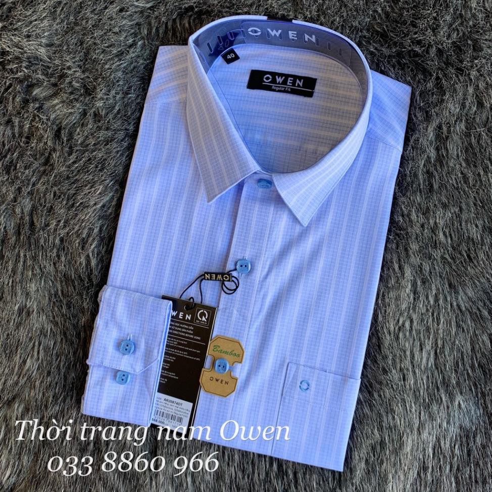 Sale Chính Hãng OWEN - Áo sơ mi dài tay Owen REGULAR FIT  CHẤT SỢI TRE 20874 hot 🌺 neww * ! %