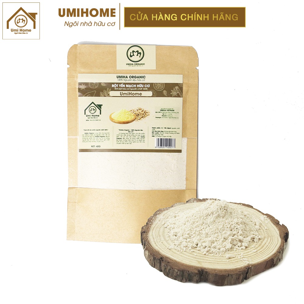 Bột Yến Mạch hữu cơ UMIHOME nguyên chất | Oatmeal 100% Organic 40G