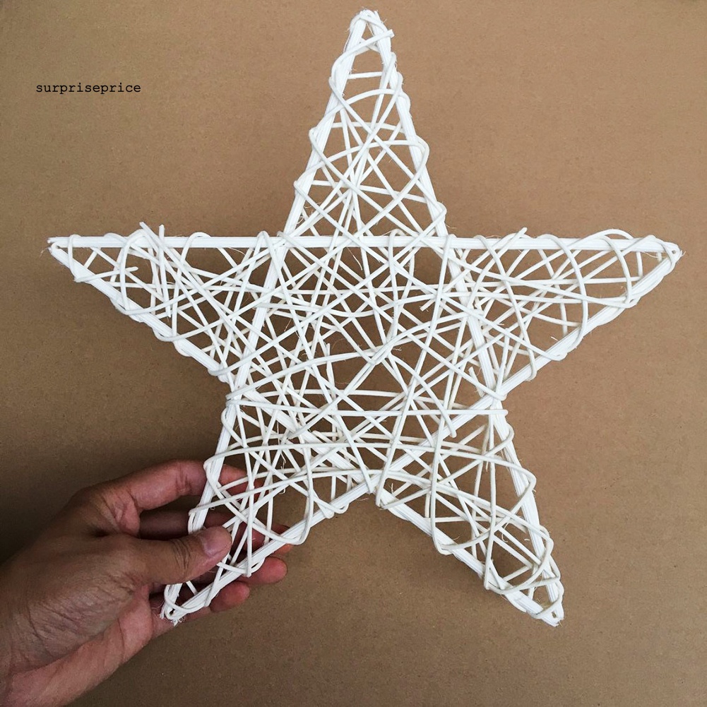 Vòng dây mây hình ngôi sao treo trang trí cây thông giáng sinh DIY