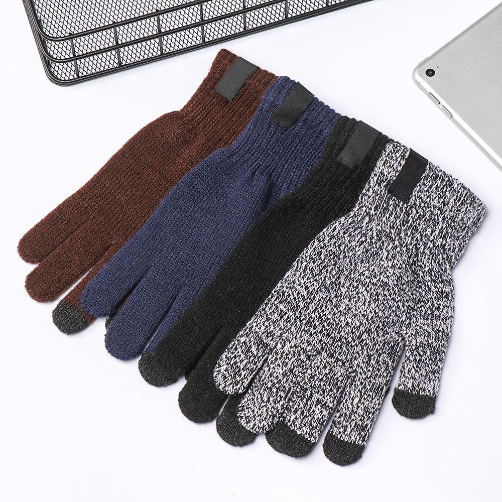 Găng Tay Len Hở Ngón Giữ Ấm Mùa Đông Có Thể Chạm Màn Hình Cảm Ứng