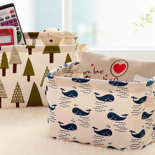 &lt;Video Review&gt; Giỏ Vải Canvas Túi Đựng Đồ Cá Nhân Tài Liệu Giỏ Vải Vintage Chứa Mỹ Phẩm Để Bàn U142