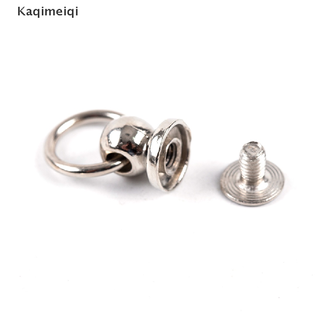 Bộ 10 khoen tròn 8mm kèm vít cố định bằng kim loại dùng để gắn dây đeo tay trang trí điện thoại/ DIYphụ kiện vỏ điện thoại di động