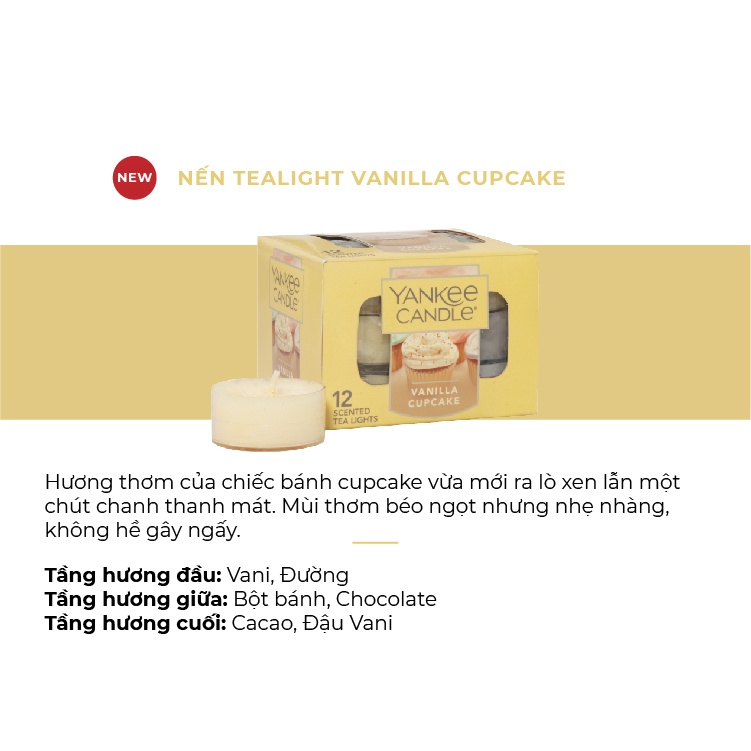 Nến Tealight Yankee Candle - Vanilla Cupcake