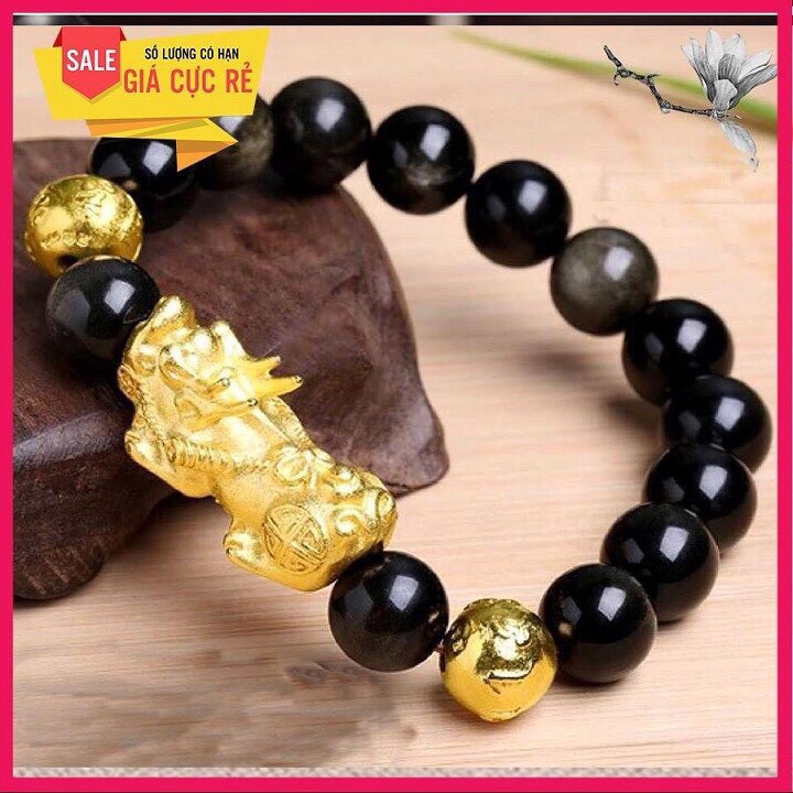 Vòng Tay Phong Thủy Mix Tì Hưu Vàng Hút Tài Lộc May Mắn