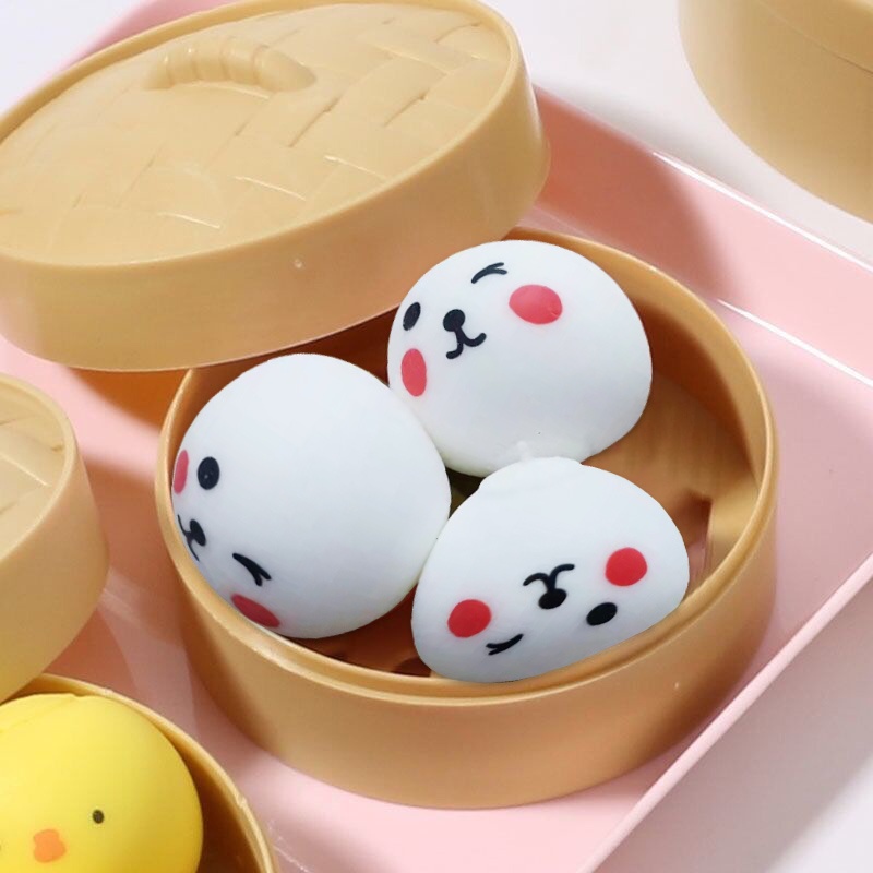 Đồ chơi nắn bóp đàn hồi giảm căng thẳng hình bánh bao nhiều kiểu tùy chọn thích hợp các bé