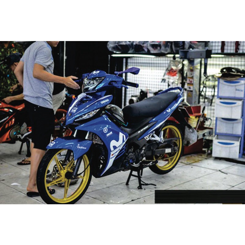 Tem Trùm Exciter 135 Trắng Xanh,Team Decal Ex135 MOVISTAR