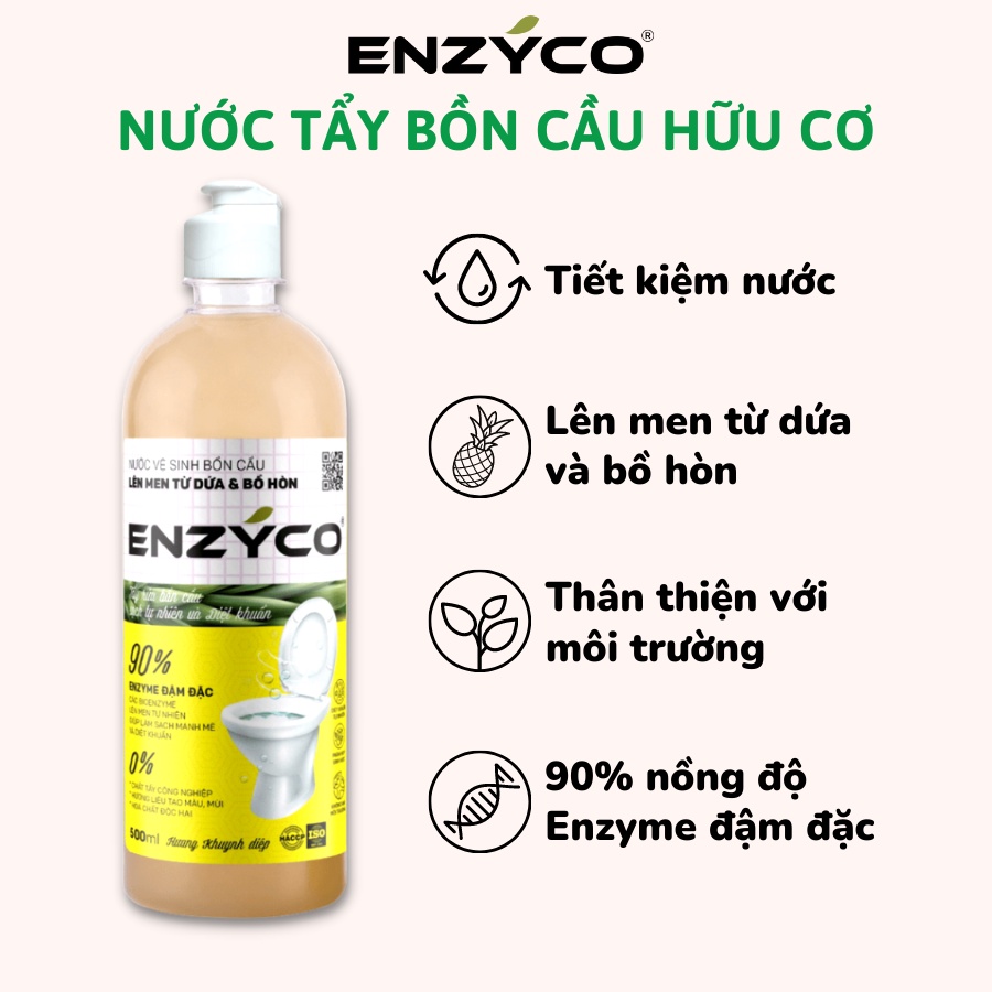 Nước Tẩy Bồn Cầu ENZYCO 90% Enzyme Từ Dứa Và Bồ Hòn 500ML Toilet cleaner