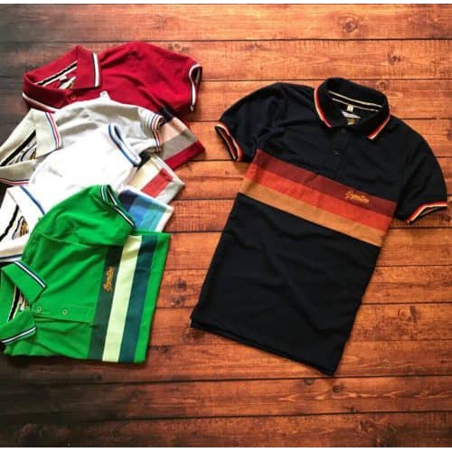 áo thun nam sọc kiểu màu trắng phối viền - thời trang nam | BigBuy360 - bigbuy360.vn