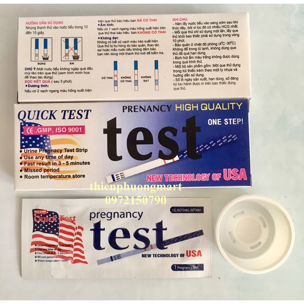 Combo 6 Que Thử Thai Quick Test phát hiện thai sớm
