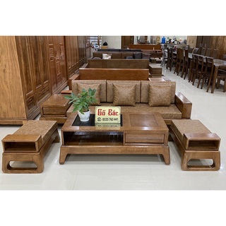Ảnh thật kèm video sofa gỗ sồi Nga nhỏ gọn giá rẻ cho chung cư -ghế sôfa