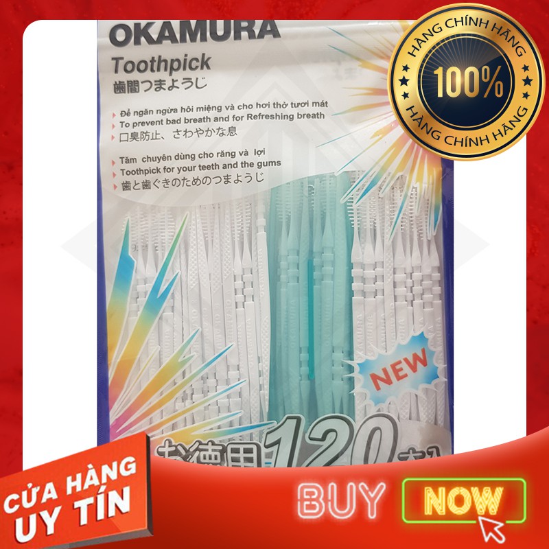 Tăm nhựa Okamura 🔥 FREESHIP 🔥 CHÍNH HÃNG 🔥 Tăm nhựa xỉa răng Okamura - Bịch 140 cây / 120 cây