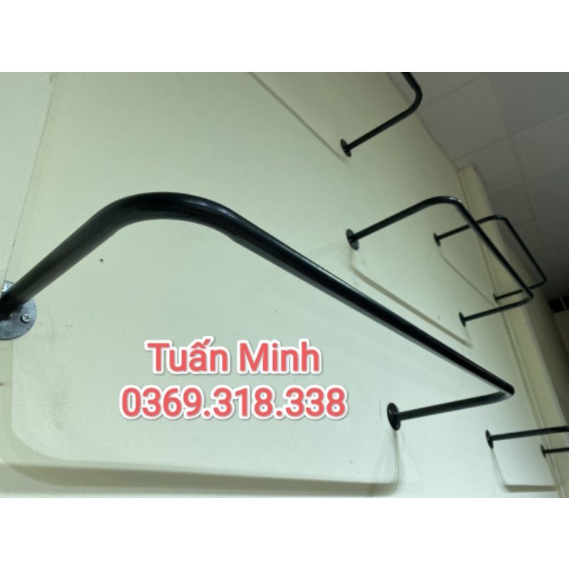 Thanh U treo quần áo dài 60cm - 80cm - 1m - 1,2m -1,5m( tặng vít và tắc kê nhựa)