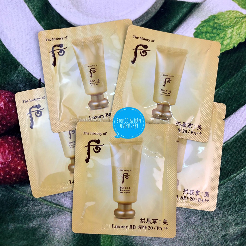 Gói Dùng Thử Kem Nền BB Cho Lớp Nền Trong Suốt Chuẩn Hàn Luxury BB Cream Whoo 1ml/gói