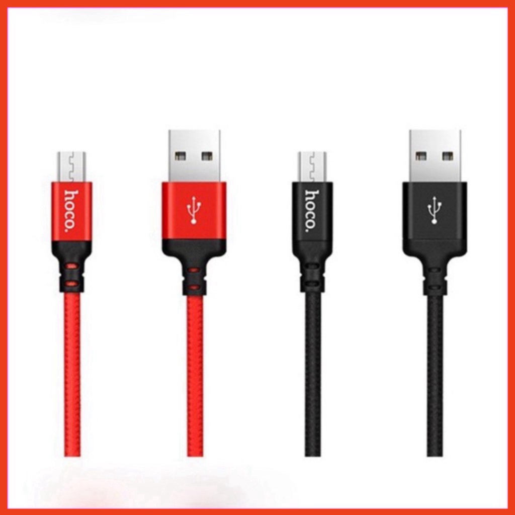 Cáp Sạc Nhanh Chân Micro-USB 2,4A Chính Hãng Hoco X14 Dài 1 Mét, 2 Mét Cho androi