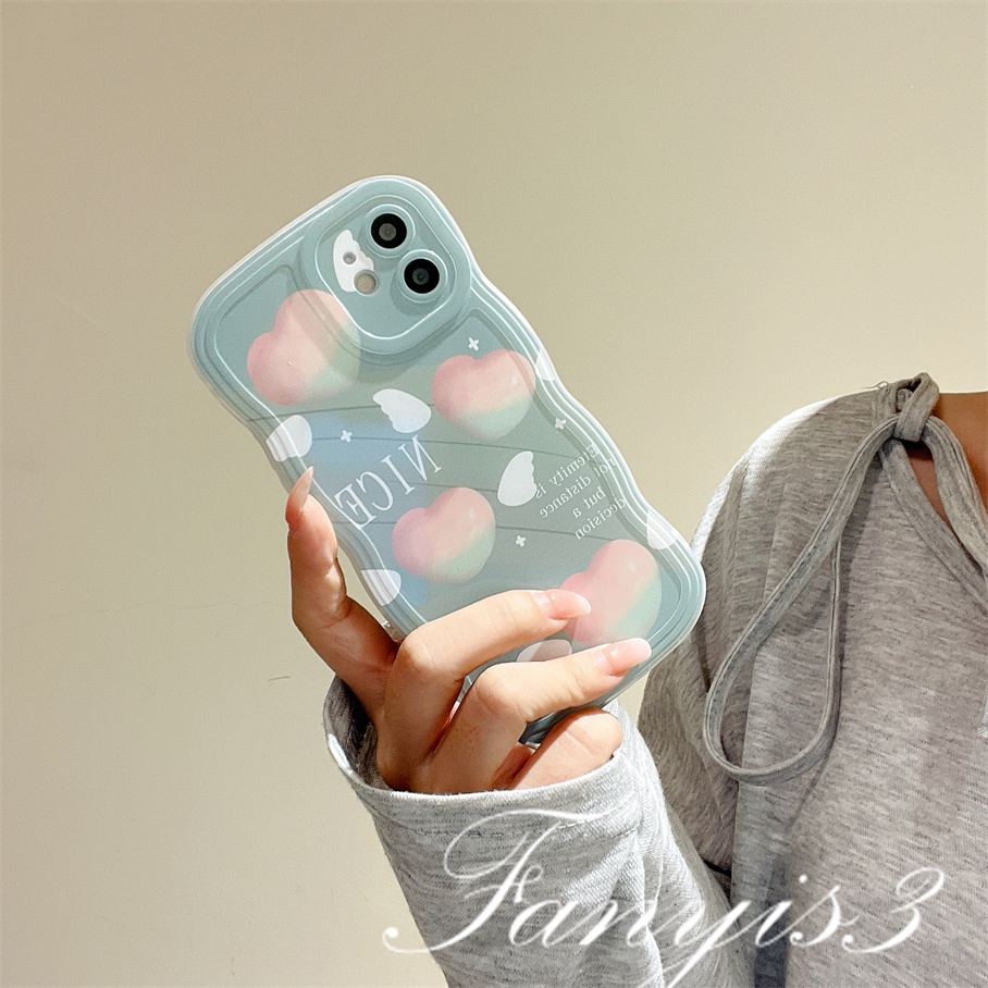 Ốp Điện Thoại TPU Mềm Họa Tiết Mặt Trăng / Trái Tim Gợn Sóng Cho iPhone 14 13 12 11 Pro Max X XR Xs Max 8 7 6 6s Plus SE 2020