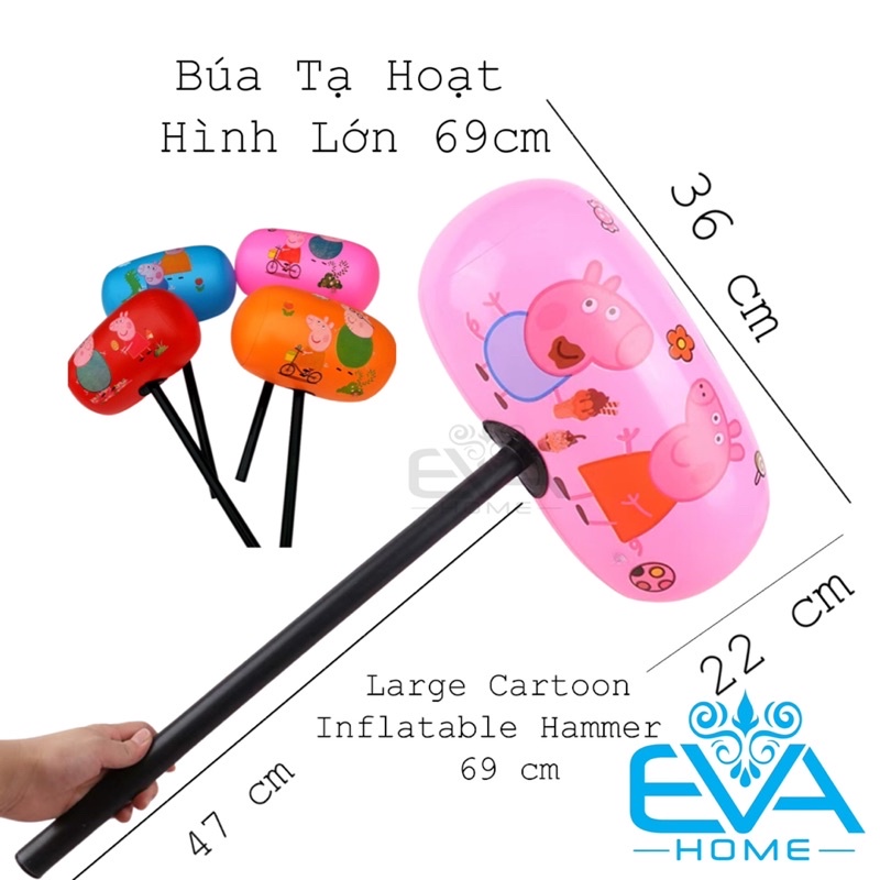 Đồ Chơi Bơm Hơi Búa Tạ Cầm Tay Hoạ Tiết Hoạt Hình Lớn Large Cartoon Inflatable Hammer 70 Cm