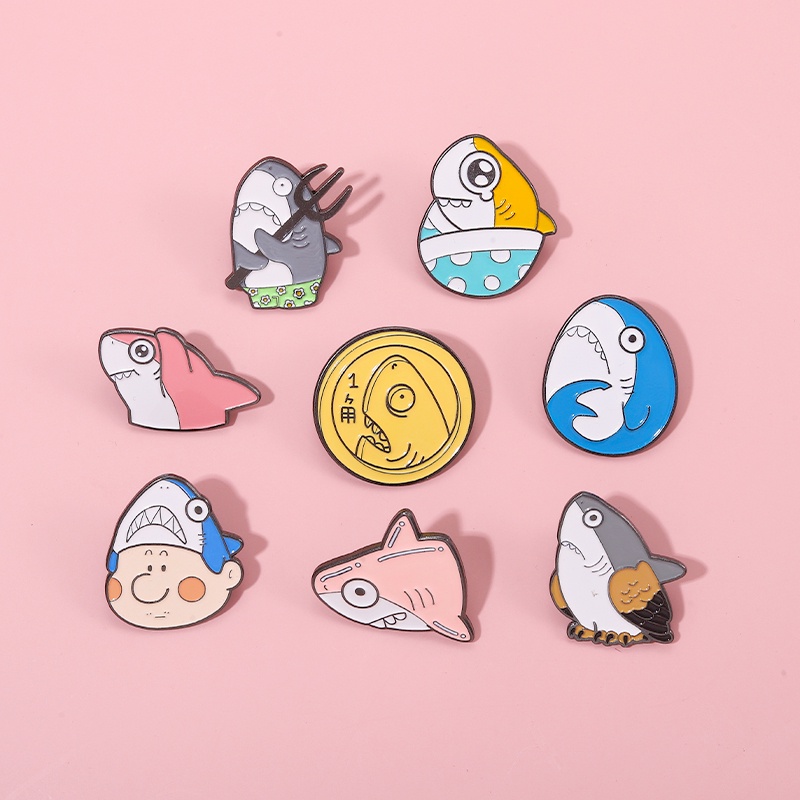 Ghim Cài Áo Hình Cá Voi Xanh Hoạt Hình Dễ Thương
