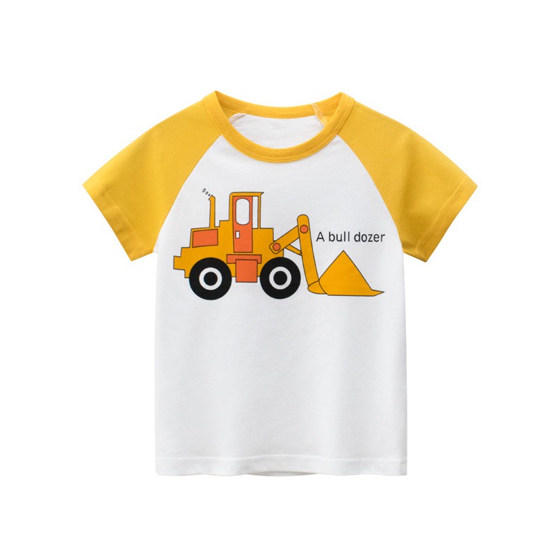 Áo bé trai WeiJuan áo cộc tay cho bé in hình vui nhộn chất cotton hàng xuất Âu Mỹ