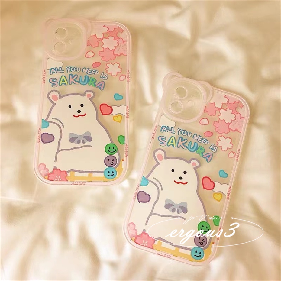 Ốp Điện Thoại Mềm Họa Tiết Gấu Dễ Thương Cho iPhone 14 13 12 11 Pro Max SE2020 X XR Xs Max 7 8 6 6s Plus