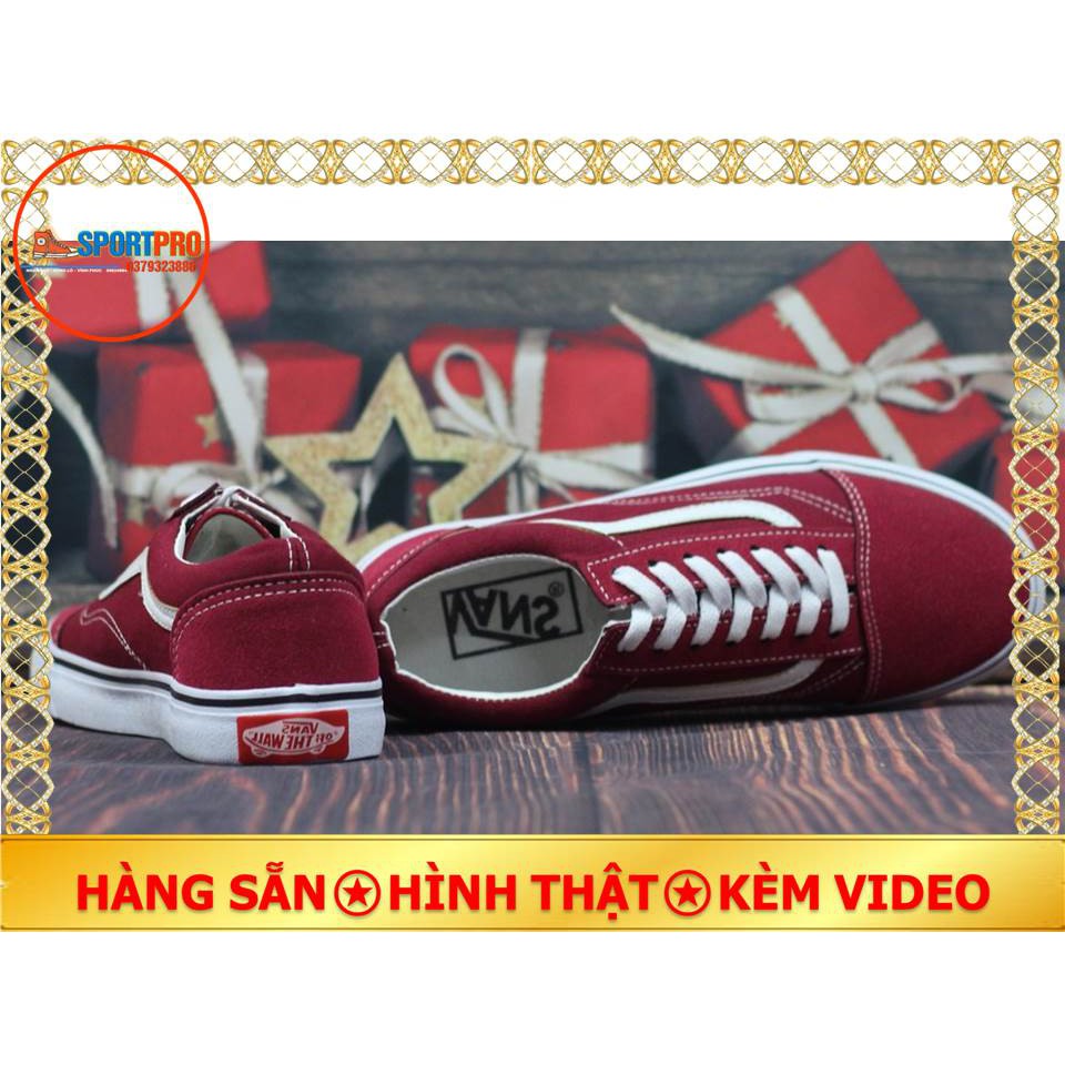 Giày Vanz old skool thấp cổ Đỏ mận