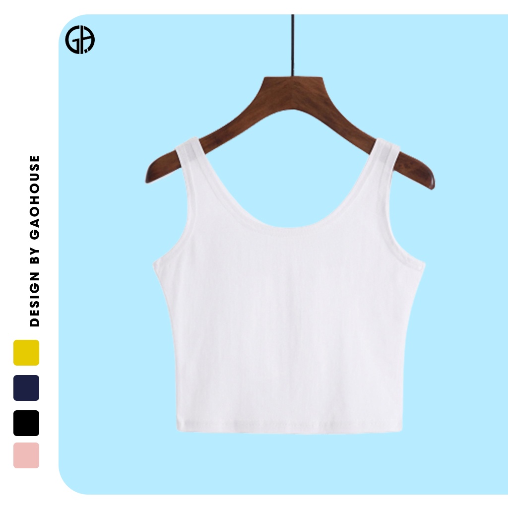 [Mã BMLT35] Áo croptop nữ sát nách ba lỗ thun Gạo House - không tay kiểu ôm body tank top vải cotton co giãn tốt