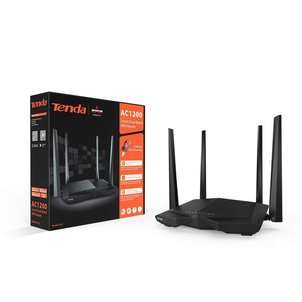 Bộ Phát Wifi Băng Tần Kép AC1200 Tenda AC6