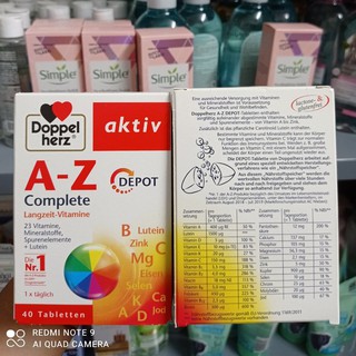 Viên Doppelherz Aktiv A-Z Depot  Bổ Sung Vitamin, Khoáng Chất Tổng Hợp Giúp Tăng Cường Sức Khỏe - Đức | Thế Giới Skin Care