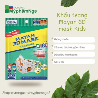 Khẩu trang mayan 3d mask kids ++ gói 5 cái
