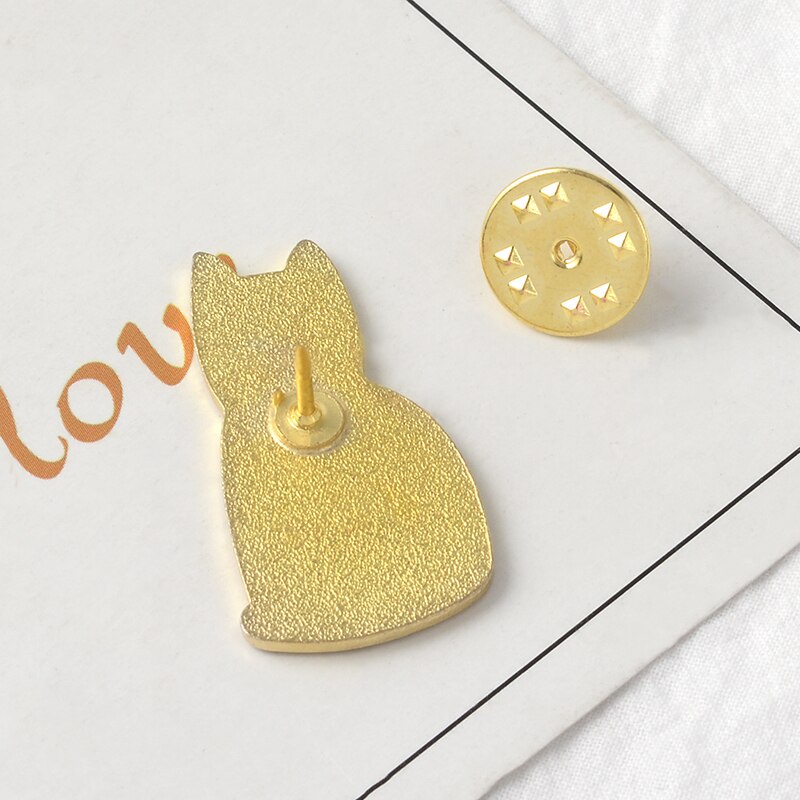 Trâm Cài Áo Hình Mèo Đen Tráng Men Dễ Thương