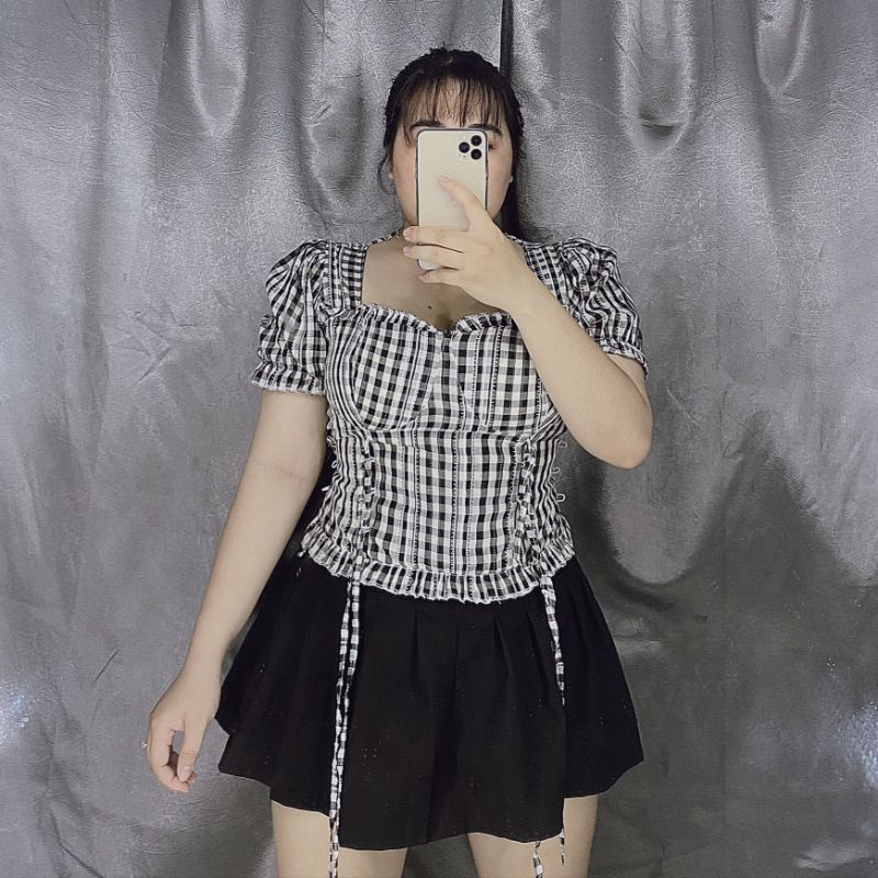 Áo caro bigsize 60-90kg siêu đẹp mẫu mặc thật 100%