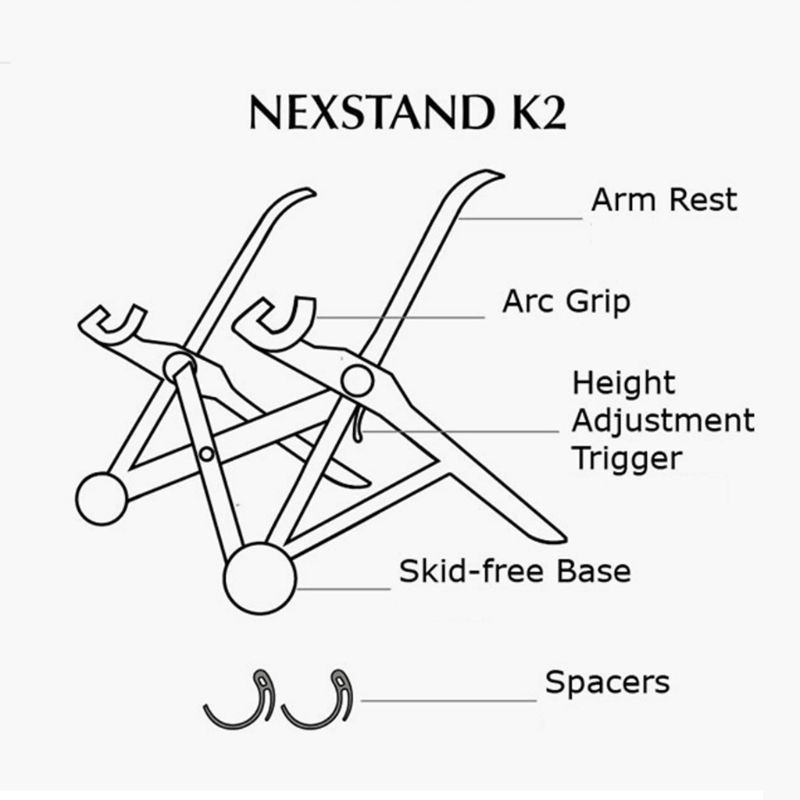 Alli Portable K2 Laptop Stand Adjustable Folding Lapdesk Laptop Holder Notebook Bracket for Home Office Use Supplies