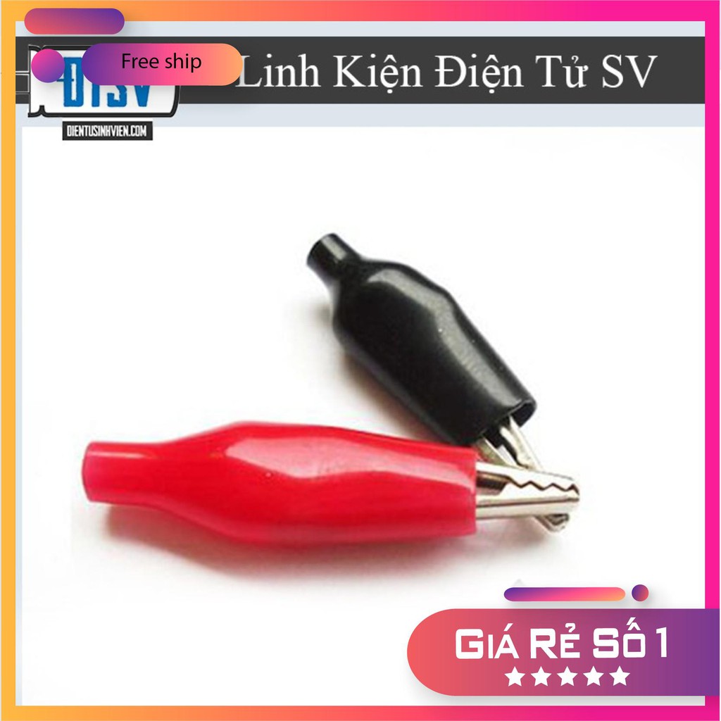 Kẹp Cá Sấu 45mm - 1 cặp Đỏ Đen