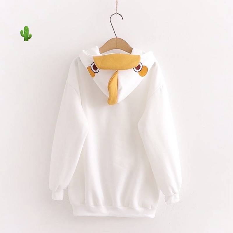 🌵Áo hoodie thêu duck kết hợp cái mũ mõ vịt rất ngầu ( áo khoác nỉ bông) | BigBuy360 - bigbuy360.vn