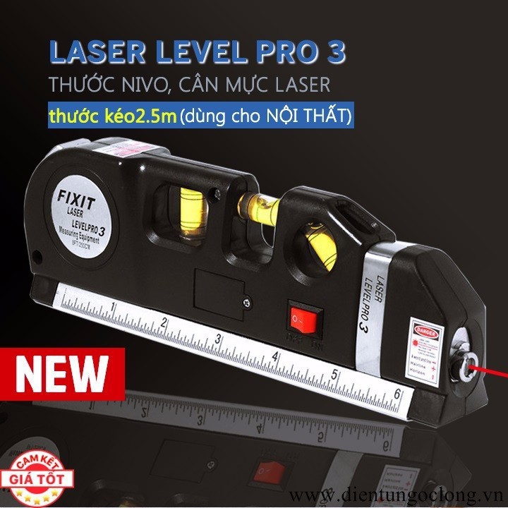Combo Thước Kẻ Laser Level Pro 3 & Đồng Hồ Đo Điện DT830B