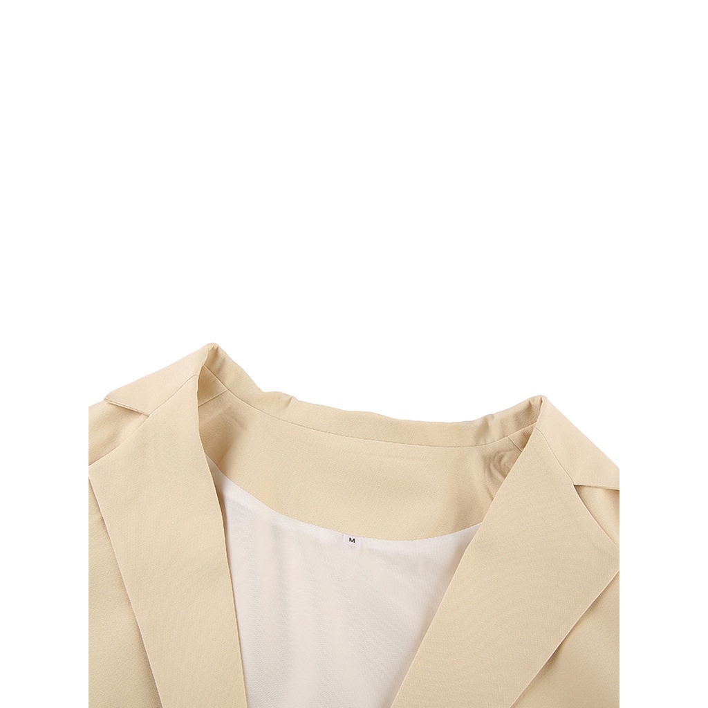 Áo Khoác Blazer Màu Trơn Tay Dài Dáng Rộng Thời Trang Cho Nữ